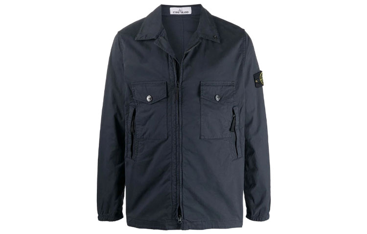 Stone Island Navy Blue Plain Casual Jacket 751510610-V0020
