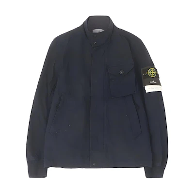 Stone Island Navy Blue Solid Color Stand Collar Jacket 721544321-V0020