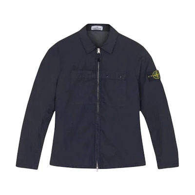 Stone Island Navy Blue Zip-Up Collared Jacket Long Sleeve Casual Outerwear 731510404-V0020