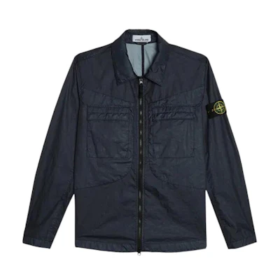 Stone Island Navy Blue Zip-Up Collared Long-Sleeve Jacket 761510323-V0020