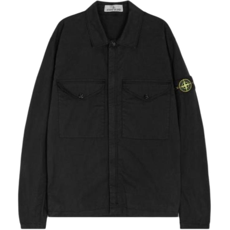 Stone Island Navy Blue Zip-Up Straight-Cut Jacket for Men 811510210-V0020