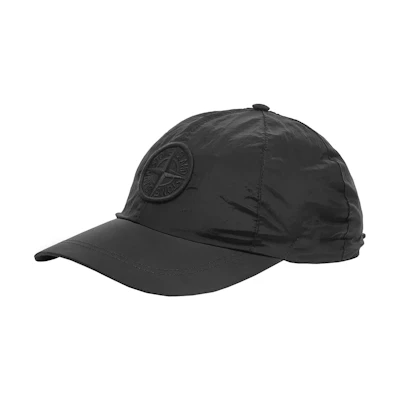 Stone Island Nylon Baseball Cap Black Unisex with Embroidered Logo Outdoor Style. 731599576-V0029