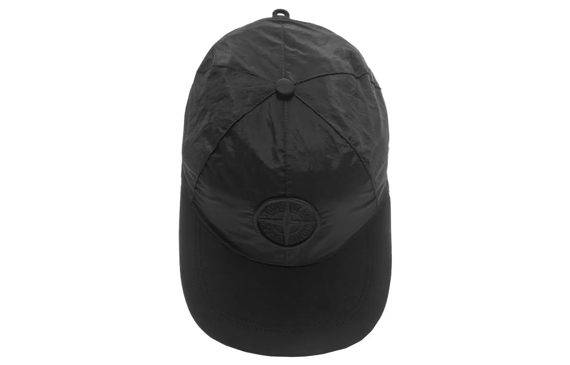 Purchase Stone Island 黑色刺繡標誌尼龍棒球帽 男女戶外休閒風格帽。 731599576-V0029
