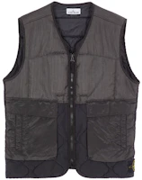 Order Stone Island 尼龍混紡V領拉鍊背心 黑色 7515G0840-V0029