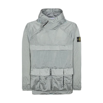 Stone Island Nylon Metal Solid Color Logo Hooded Jacket Sky Blue - 781543420-V0041
