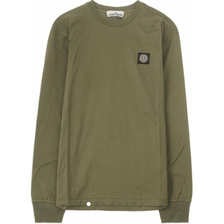 Stone Island Olive Crewneck Pullover Sweatshirt 711522713-V0058