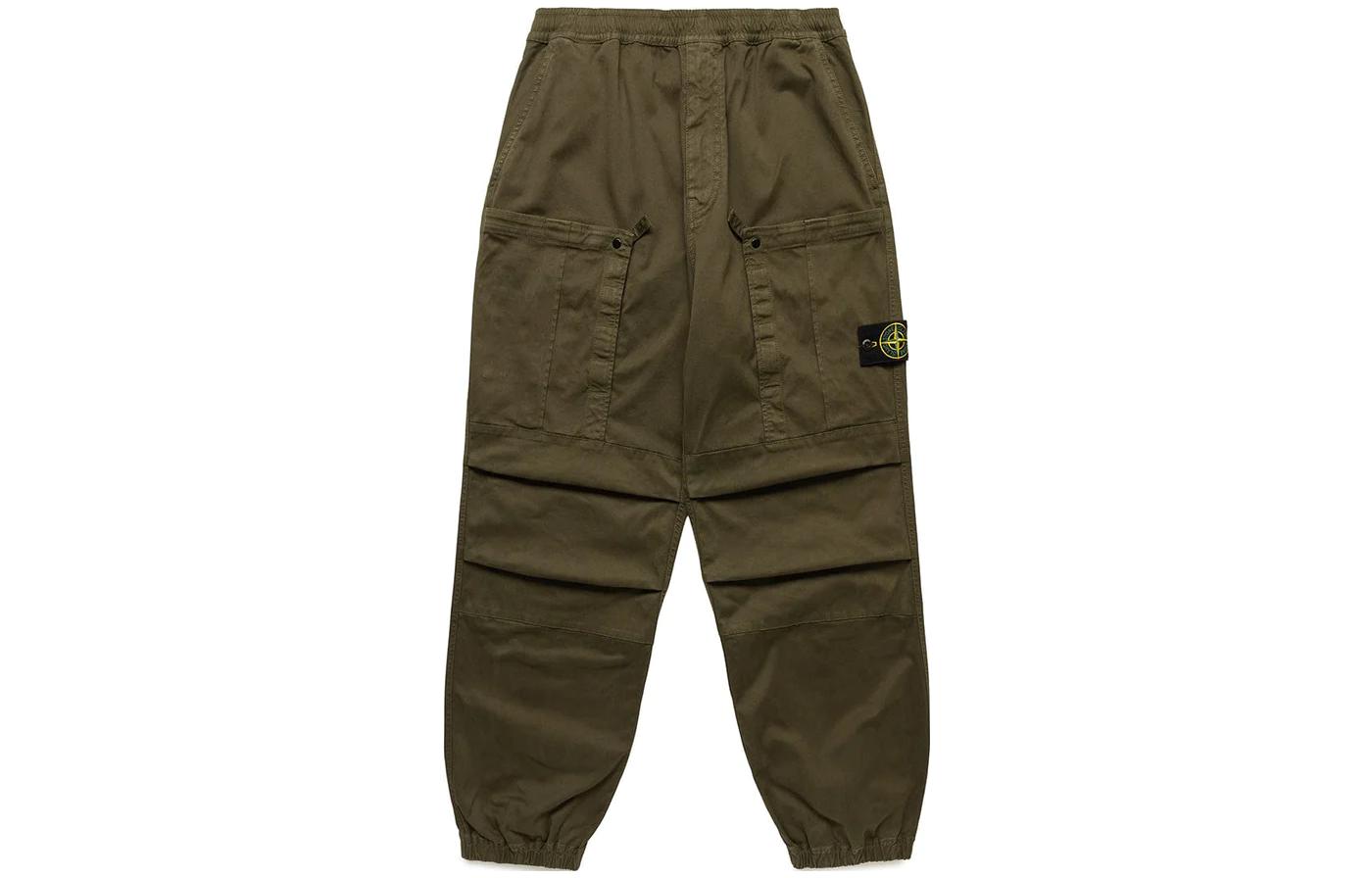STONE ISLAND Olive Green  Cargo Jogger Pants with Elastic Cuffs. 7915322L1-V0158