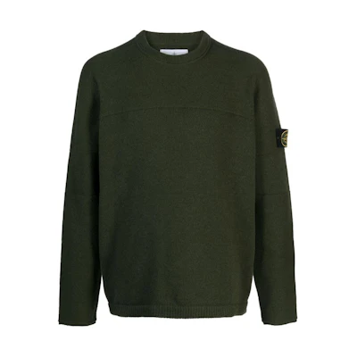 Stone Island Olive Green Crewneck Pullover Long-Sleeve Sweatshirt for Men 7915524A3-V0058