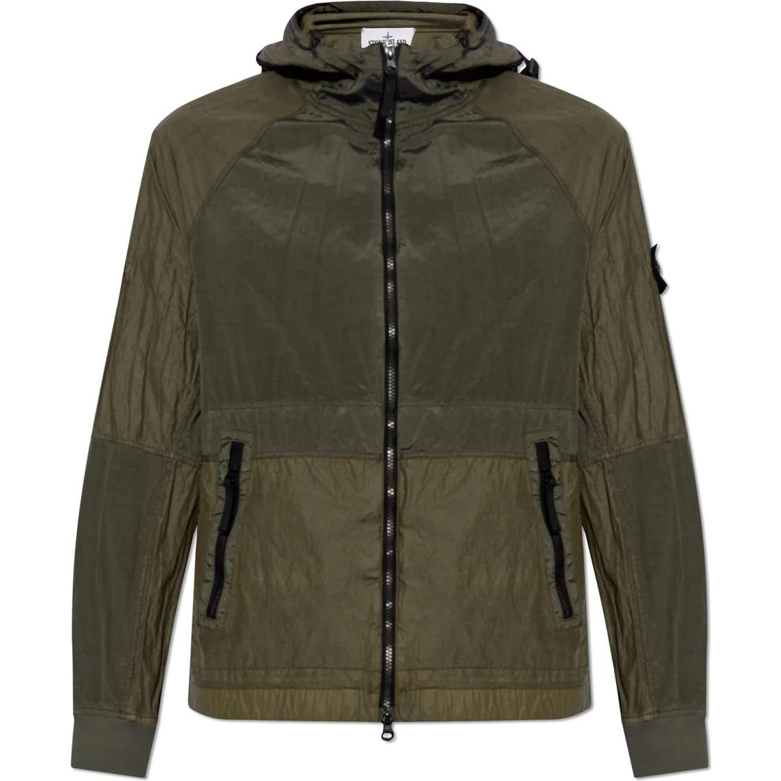 Stone Island Olive Green Hooded Zip-Up Jacket 8015420200-V0059