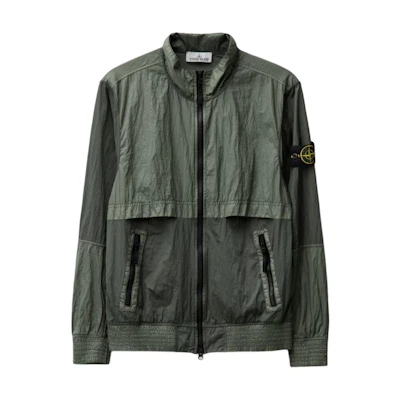 Stone Island Olive Green Logo Patch Long Sleeve Jacket for Men. 801541920-V0059