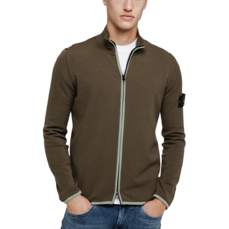 Stone Island Olive Green Logo Patch Zip-Up Jacket for Men. 7915503A1-V0058 圖 2