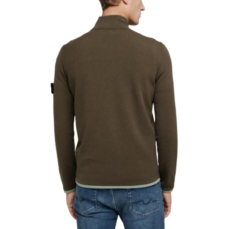 Stone Island Olive Green Logo Patch Zip-Up Jacket for Men. 7915503A1-V0058 圖 3