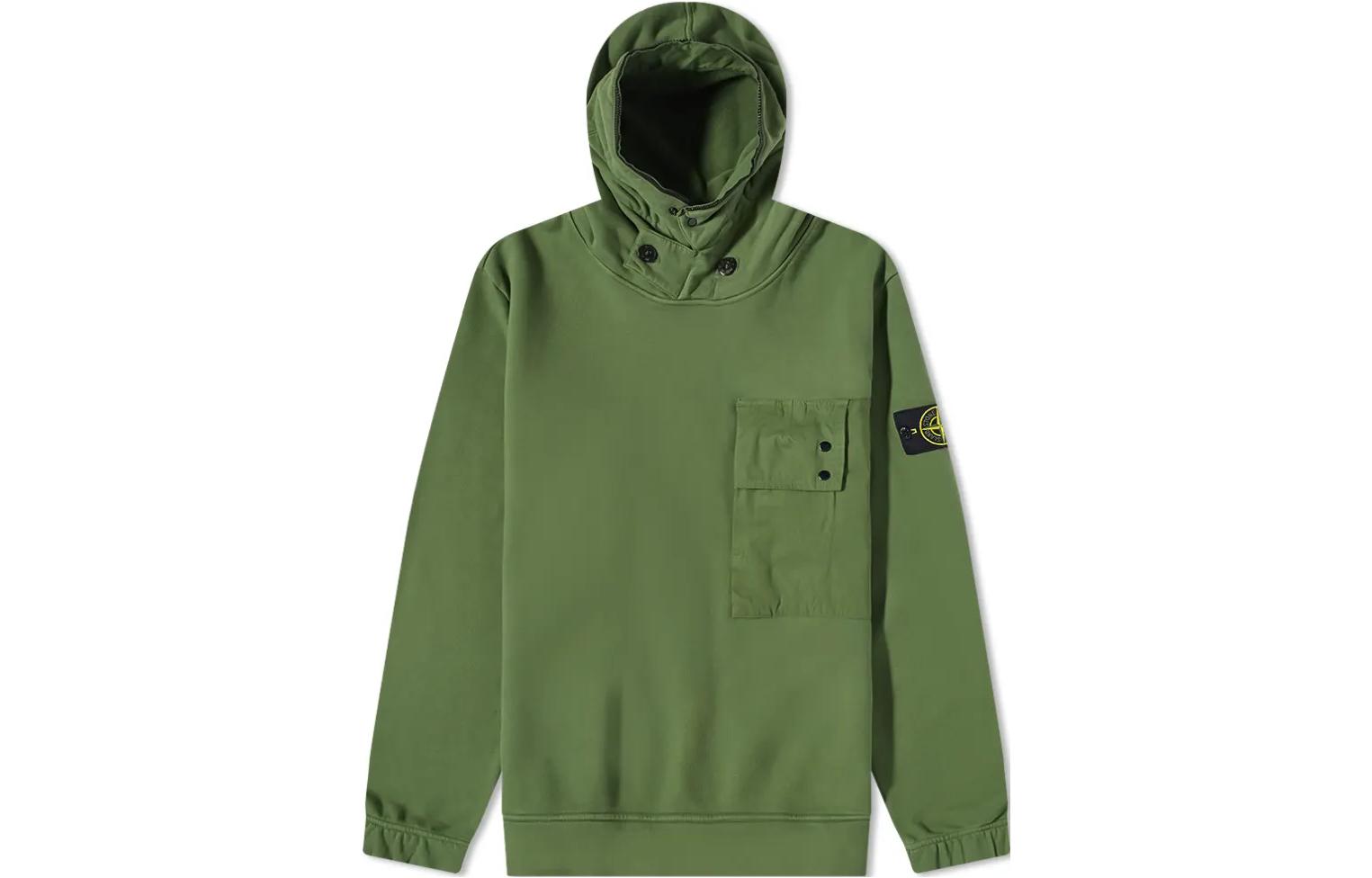 Stone Island Olive Green Pullover Sweatshirt 771564820-V0058