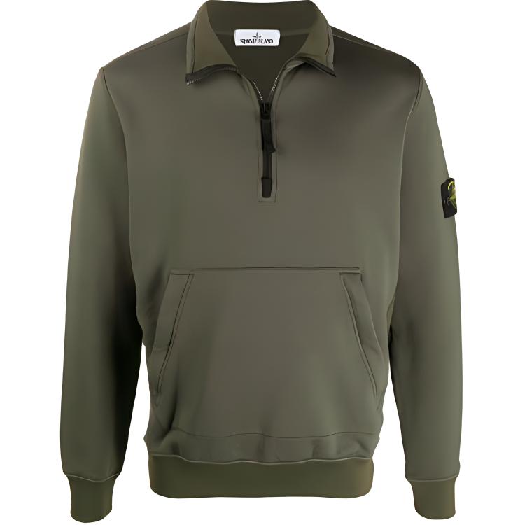 Stone Island Olive Green Slim Fit Long Sleeve Sweatshirt 731563947-V0059