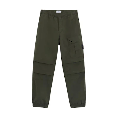 STONE ISLAND Olive Green Straight-Leg Casual Pants for Men. 811532910-V0059