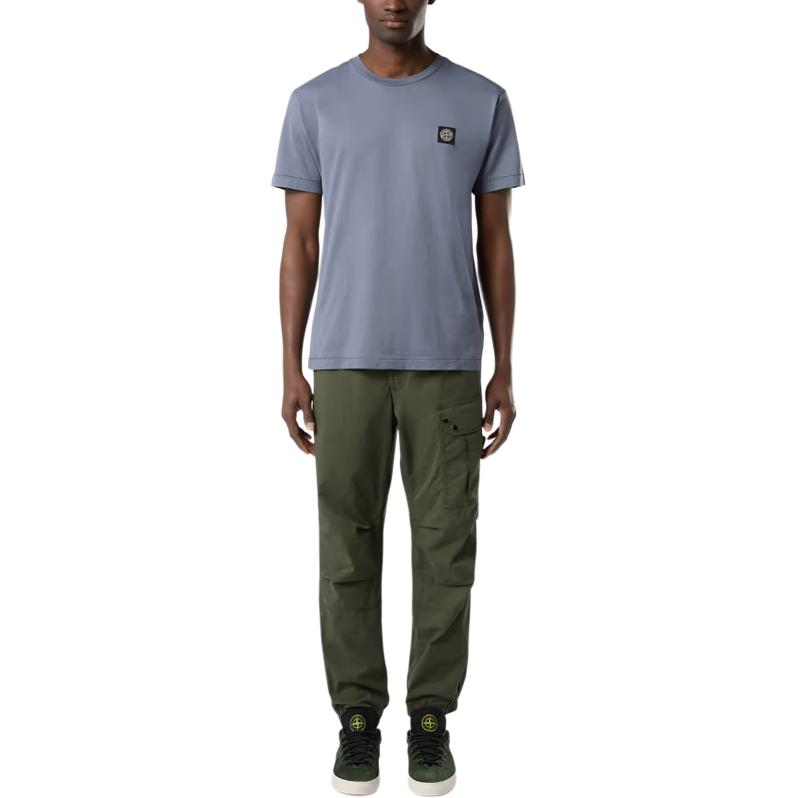 Shop STONE ISLAND 男士橄欖綠直筒休閒長褲 811532910-V0059