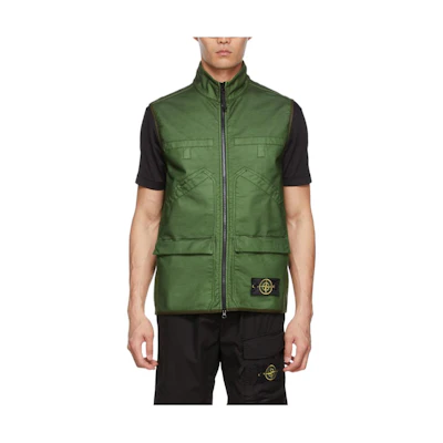 Stone Island Olive Zip-Up Slim-Fit Jacket with Logo 7615G0729-V0058