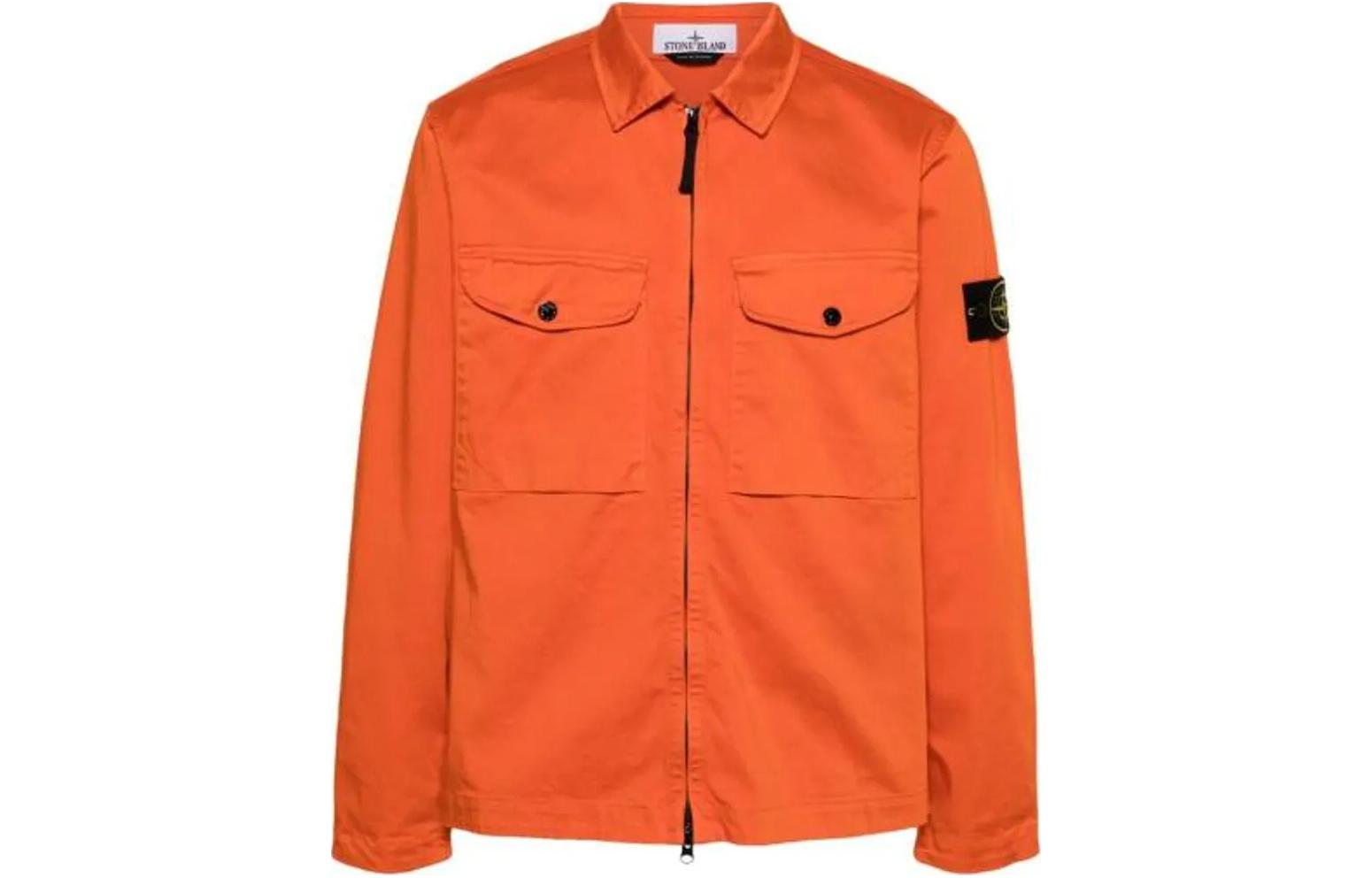 Stone Island Orange Badge Patch Long Sleeve Jacket Men 801510812-V0032