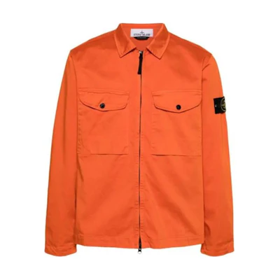 Stone Island Orange Badge Patch Long Sleeve Jacket Men 801510812-V0032