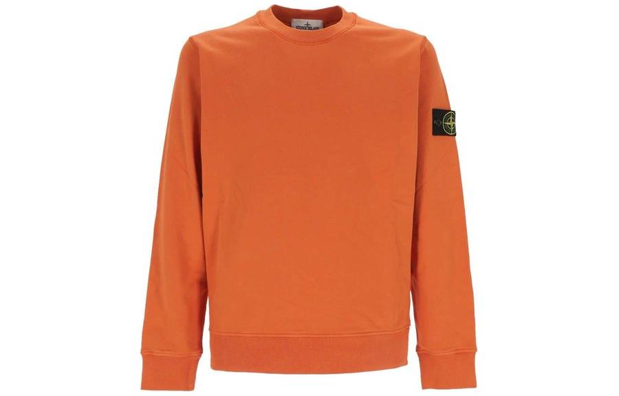 Stone Island Orange Crewneck Pullover Long Sleeve Sweatshirt 801563051-V0032