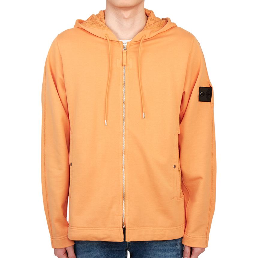 Stone Island Orange Full-Zip Hoodie Jacket 761960119-V0032