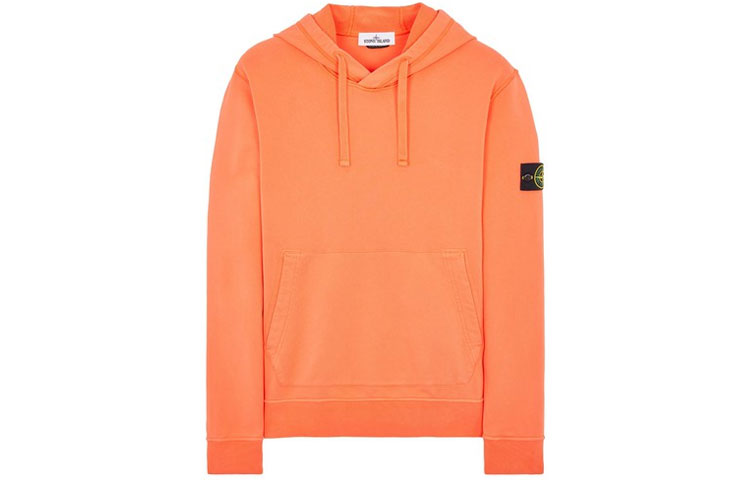 Stone Island Orange Hooded Pullover Sweatshirt 761564151-V0032