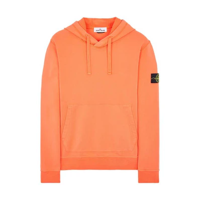 Stone Island Orange Hooded Pullover Sweatshirt 761564151-V0032