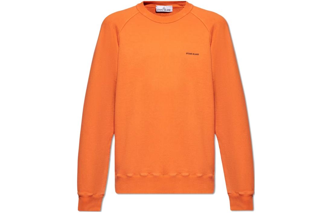 Stone Island Orange Long Sleeve Sweatshirt with Logo 801560755-V0032