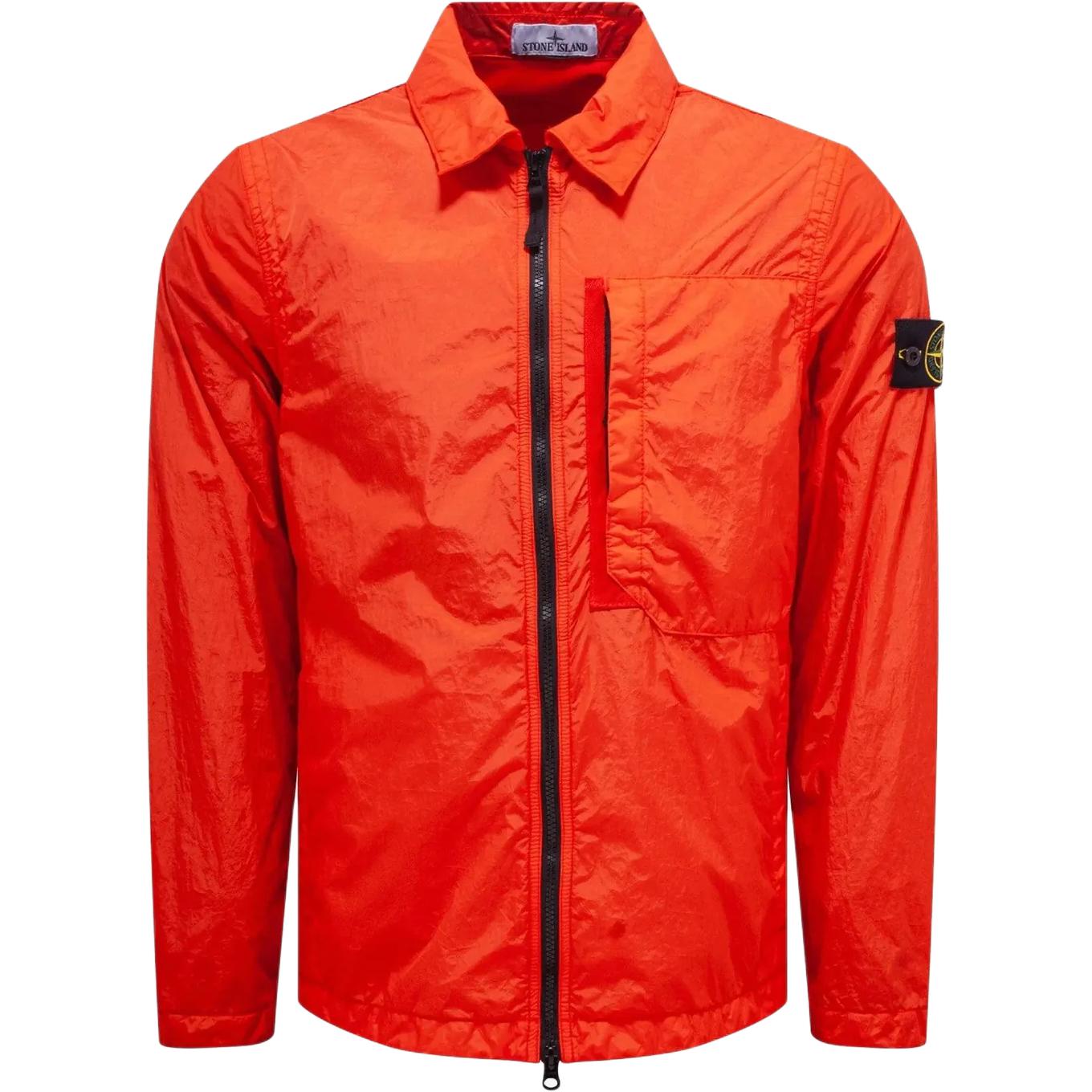 Stone Island Orange Zip-Up Collar Long-Sleeve Jacket 791510723-V0037