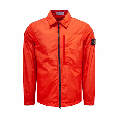 Stone Island Orange Zip-Up Collar Long-Sleeve Jacket 791510723-V0037