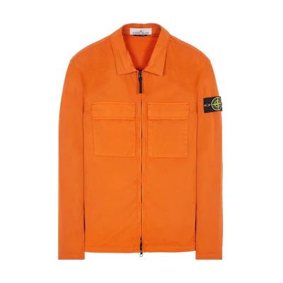 Stone Island Orange Zip-Up Collared Jacket Long Sleeve 781510210-V0073