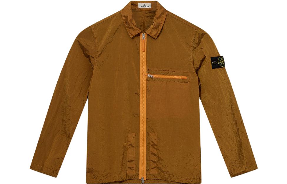 Stone Island Orange Zip-Up Collared Long-Sleeve Jacket 781510919-V0032