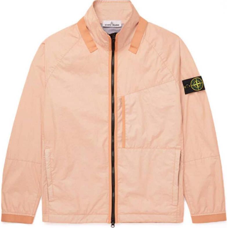 Stone Island Orange Zip-Up Jacket with Stand Collar 741540323-V0082