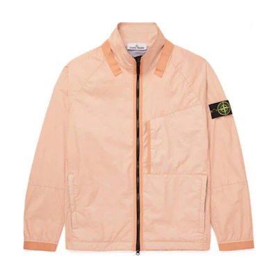 Stone Island Orange Zip-Up Jacket with Stand Collar 741540323-V0082