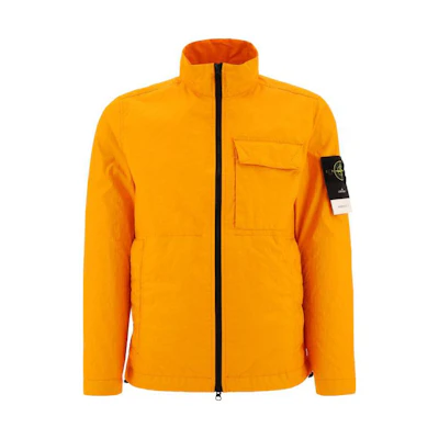 Stone Island Orange Zip-Up Stand Collar Jacket - Solid Color Long Sleeve 781540823-V0032