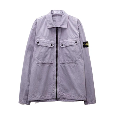 Stone Island Organic Cotton Washed Overshirt Jacket with Dual Pockets - 7915102WN-V0147