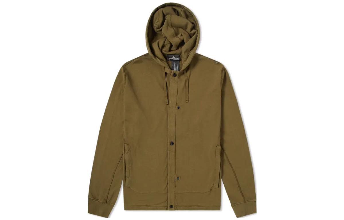 Stone Island Oversized Brown Green Hoodie Long Sleeve 681960207-V0054