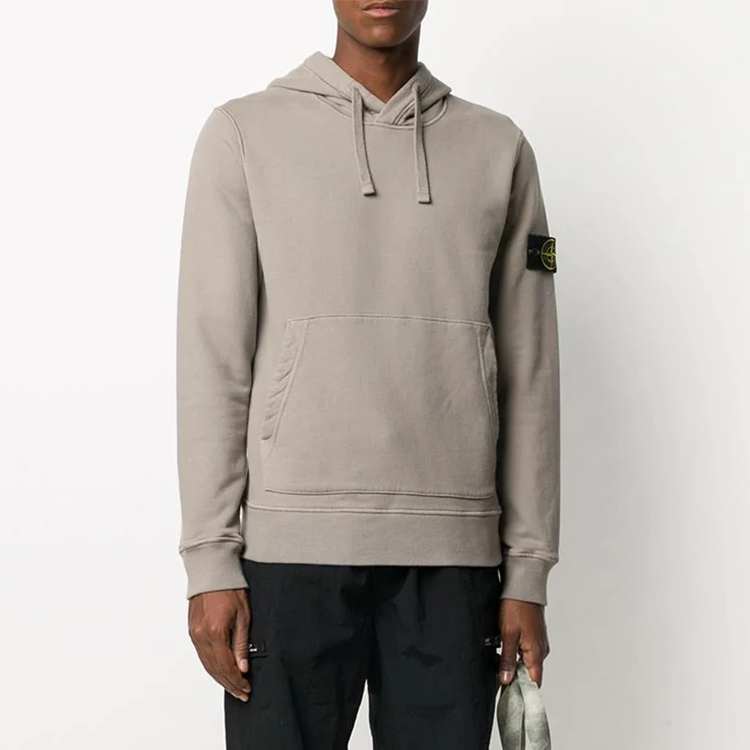 Lookbook STONE ISLAND Patch Logo Hoodie Kelabu Pakaian Lelaki MO731564120-V0068