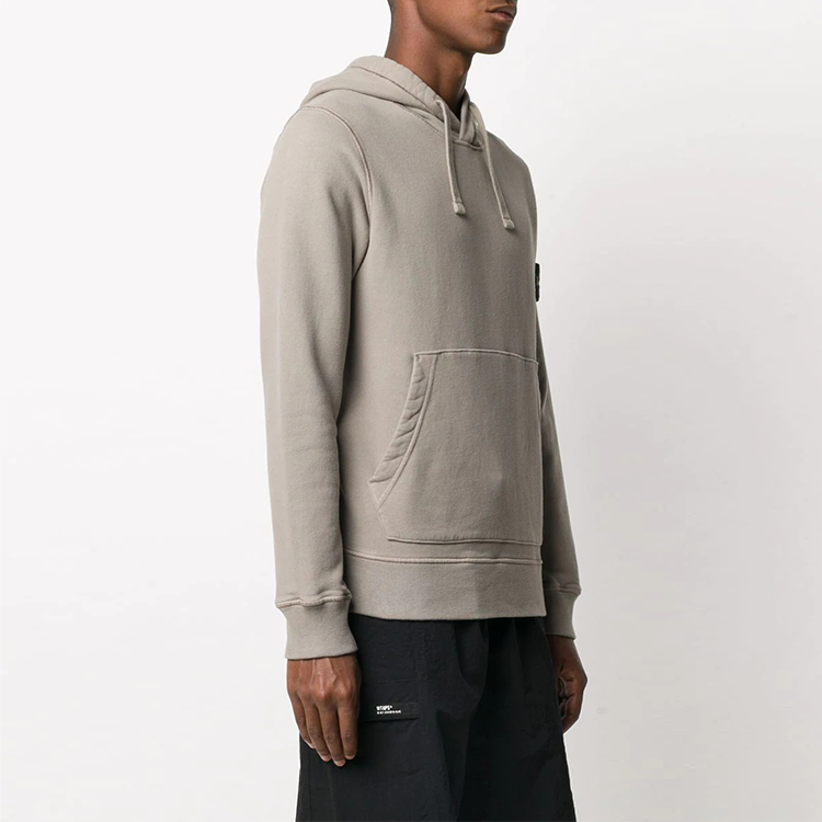 Purchase STONE ISLAND Patch Logo Hoodie Kelabu Pakaian Lelaki MO731564120-V0068