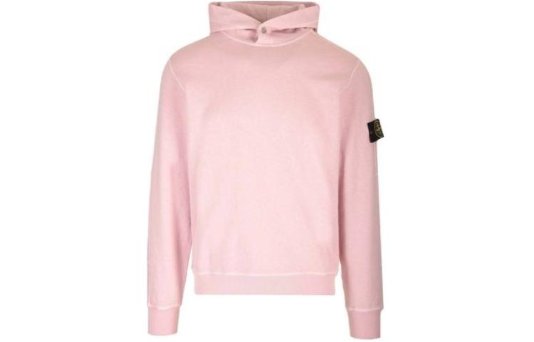 Stone Island Pink Hoodie with Side Badge Long Sleeve Design 801565860-V0180