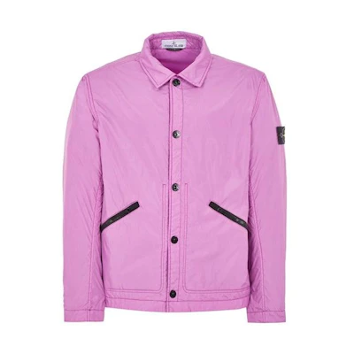 Stone Island Pink Solid Color Long-Sleeve Button-Up Jacket for Men 781542522-V0045