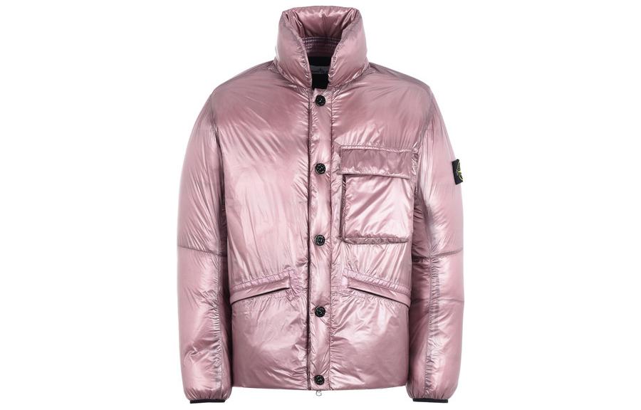Stone Island Pink Stand Collar Single-Breasted Jacket for Men 691540821-V0777