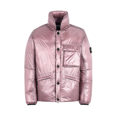 Stone Island Pink Stand Collar Single-Breasted Jacket for Men 691540821-V0777