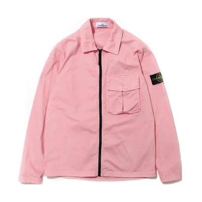 Stone Island Pink Zip-Up Collared Long-Sleeve Jacket 781510304-V0180