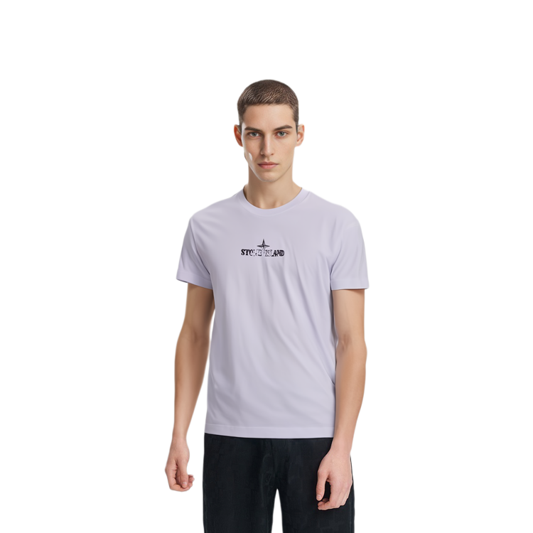 Shop Stone Island Plain Crewneck Short Sleeve T-Shirt White - 79152NS81-V0001