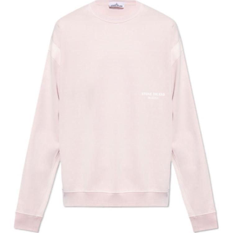 Stone Island Plain Pullover Crewneck Sweatshirt Men’s Light Pink 8015614X2-V0180