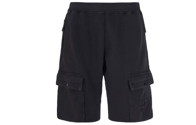 STONE ISLAND Pocket Logo Embroidered Casual Shorts  Black. 761564453-V0029 圖 2