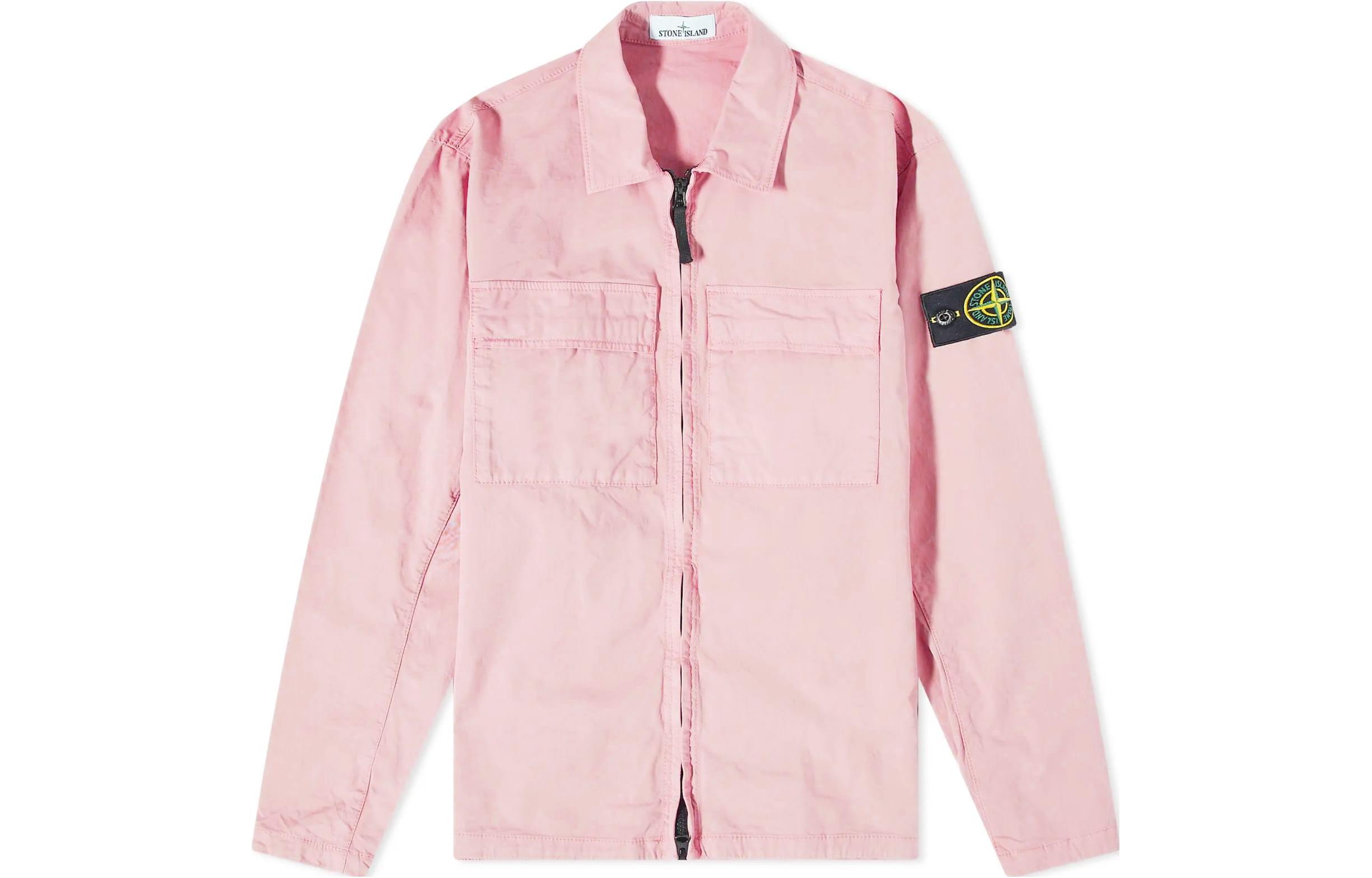 Stone Island Pocket Long Sleeve Shirt Jacket Pink - 781510210-V0080