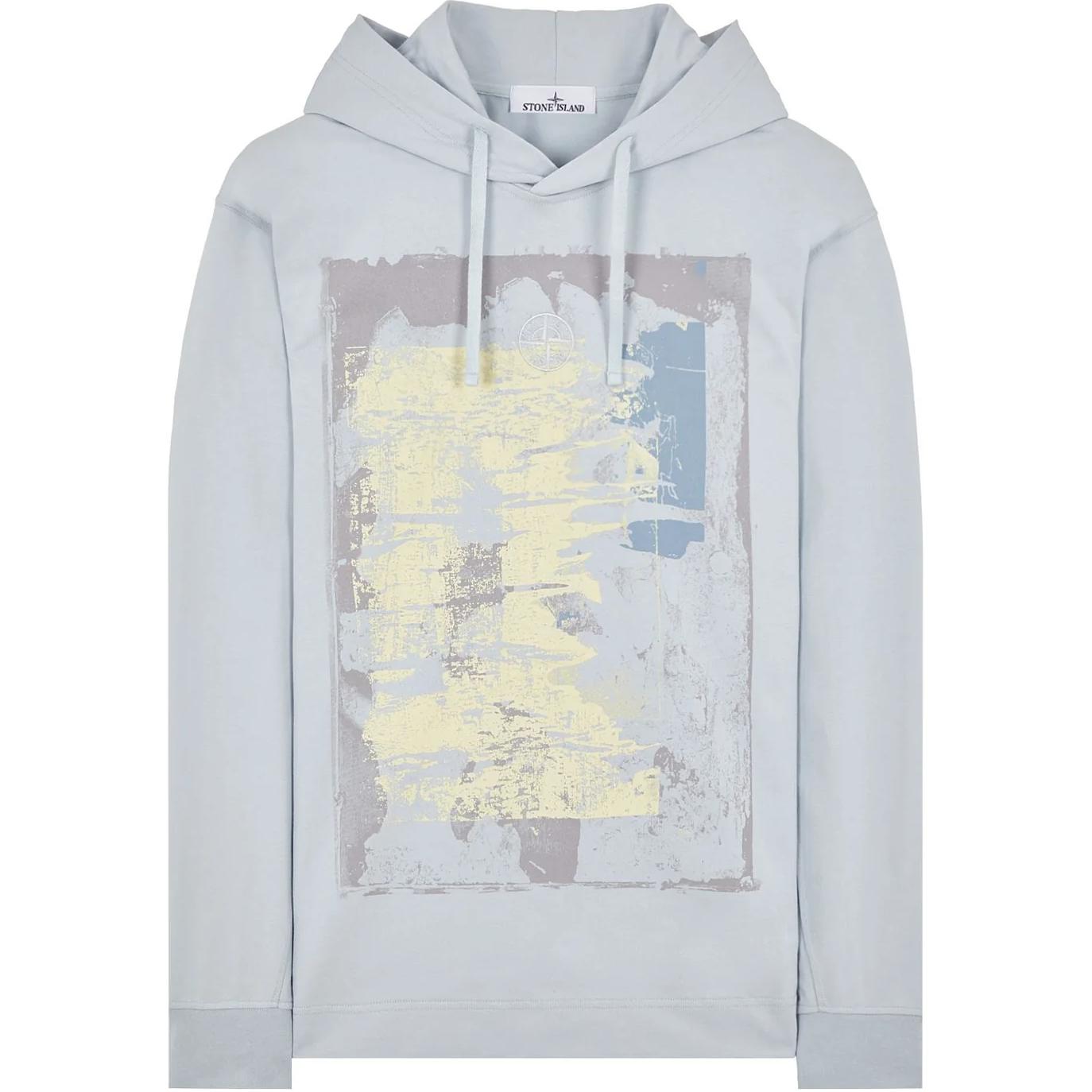 Stone Island Poster Print Hoodie Men’s Light Blue 801565181-V0041