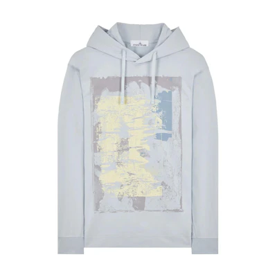 Stone Island Poster Print Hoodie Men’s Light Blue 801565181-V0041